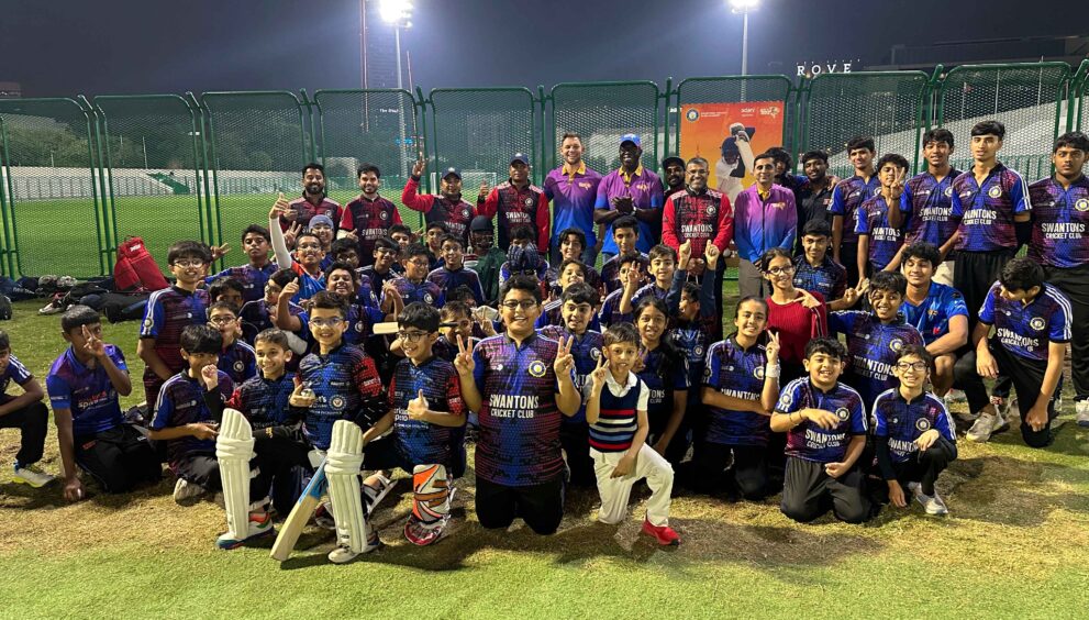 Swantons Cricket Academy students had an interactive session with Gerhard Erasmus and Ottis Gibson of the Gulf Giants