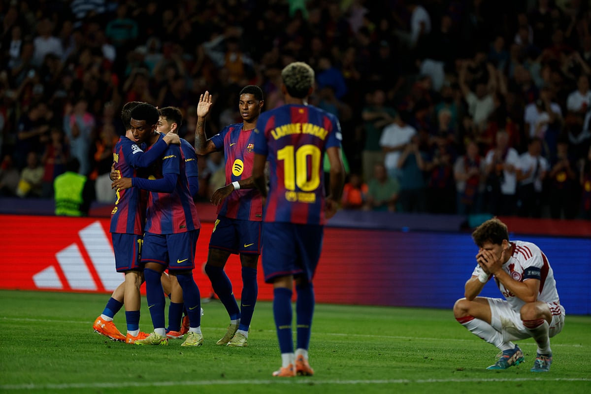 Barcelona Beats Olympiacos 6-1 Amid Red Card Controversy