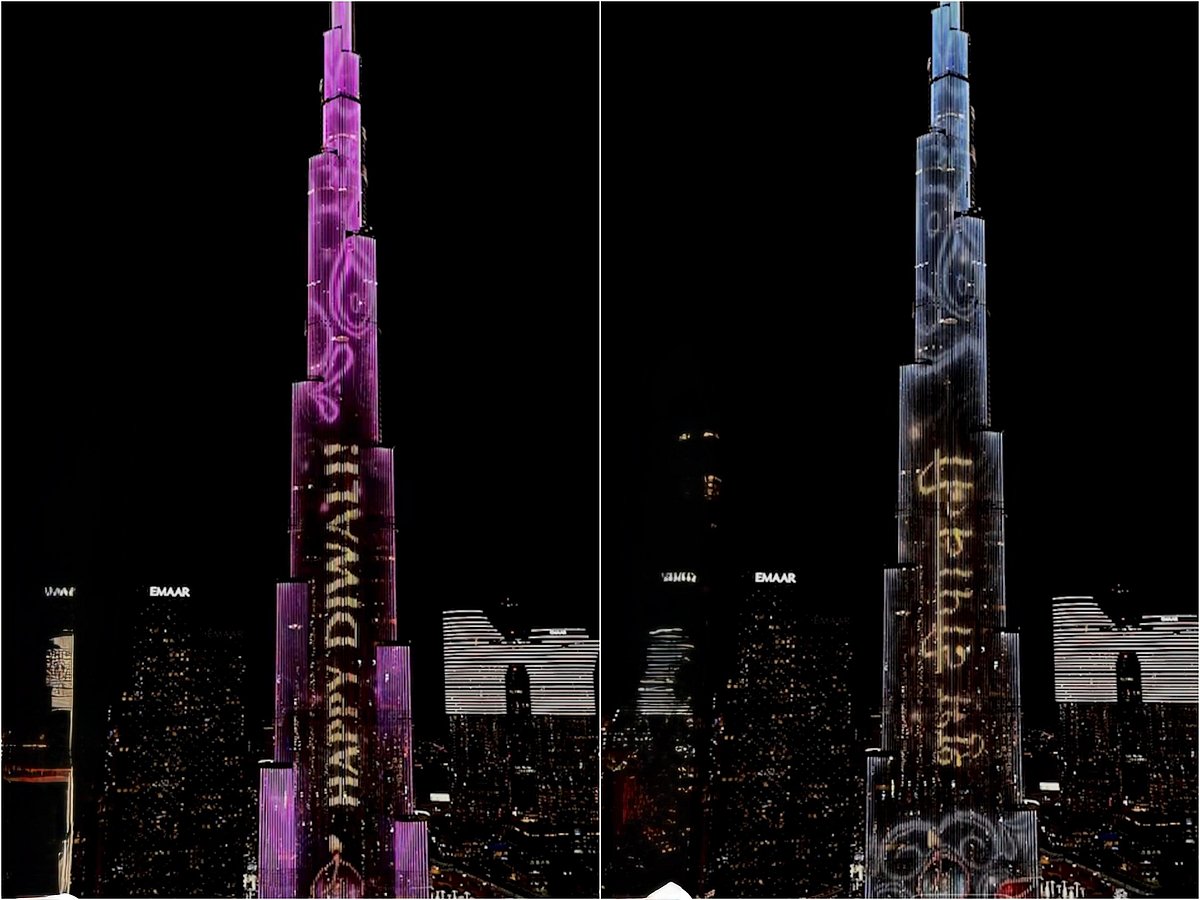 Burj Khalifa Lights Up for Diwali Celebration
