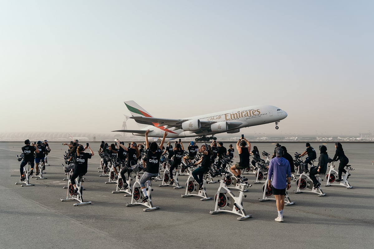 Dubai Airport Hosts Unique Spin Class on Runway