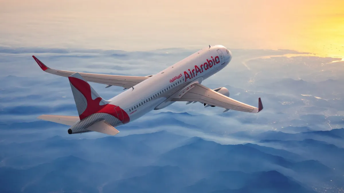 Air Arabia aircraft at Sharjah International Airport.