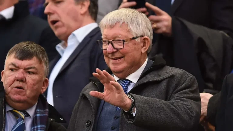Former Manchester United manager Alex Ferguson at Old Trafford before hospitalization.