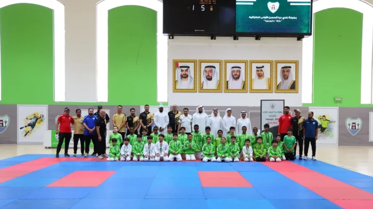 Karate participants demonstrating skills at the Dibba Al Hisn Sports Championship.