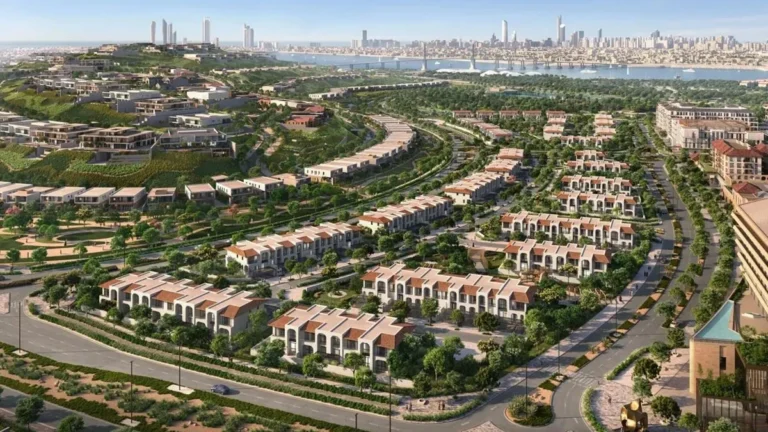A skyline view of Dubai showcasing various residential and commercial properties.