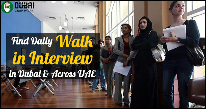 Job seekers attending a walk-in interview in Dubai.