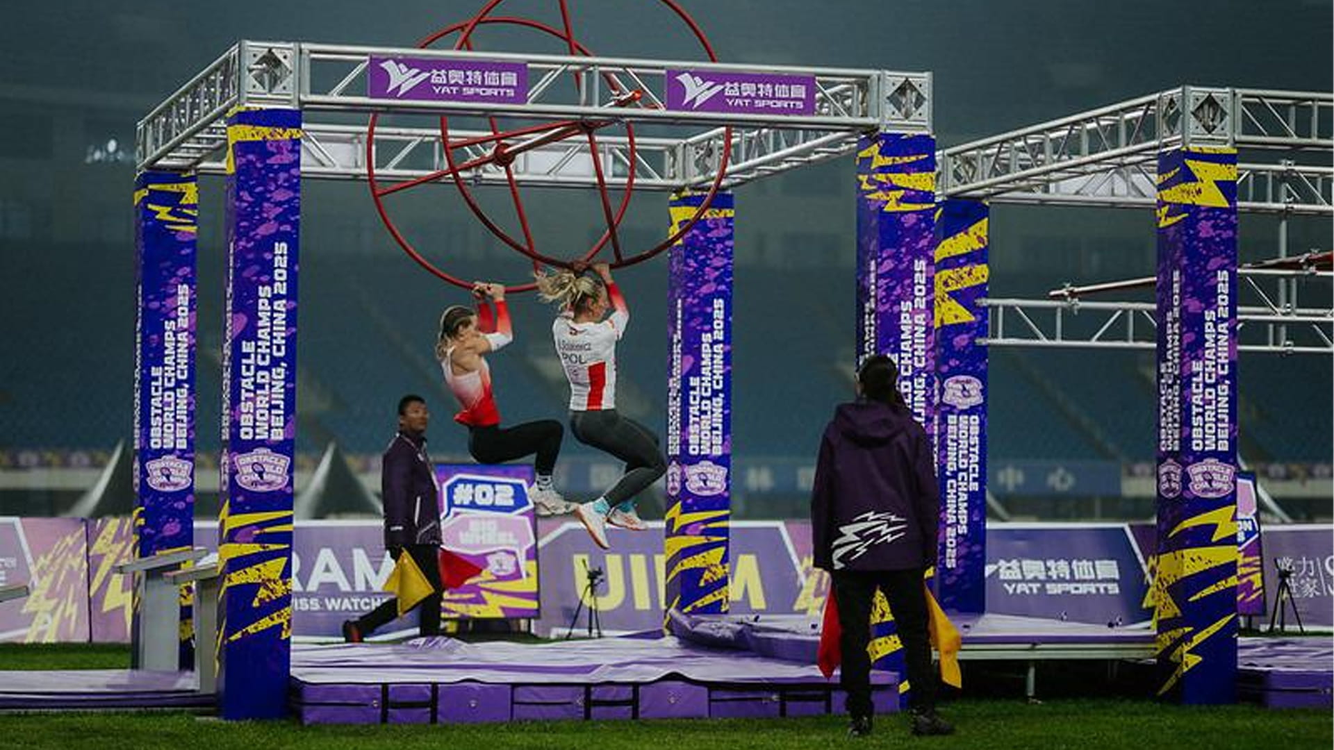 Participants competing in the UAE's first obstacle course championship at Mleiha Sports Club.