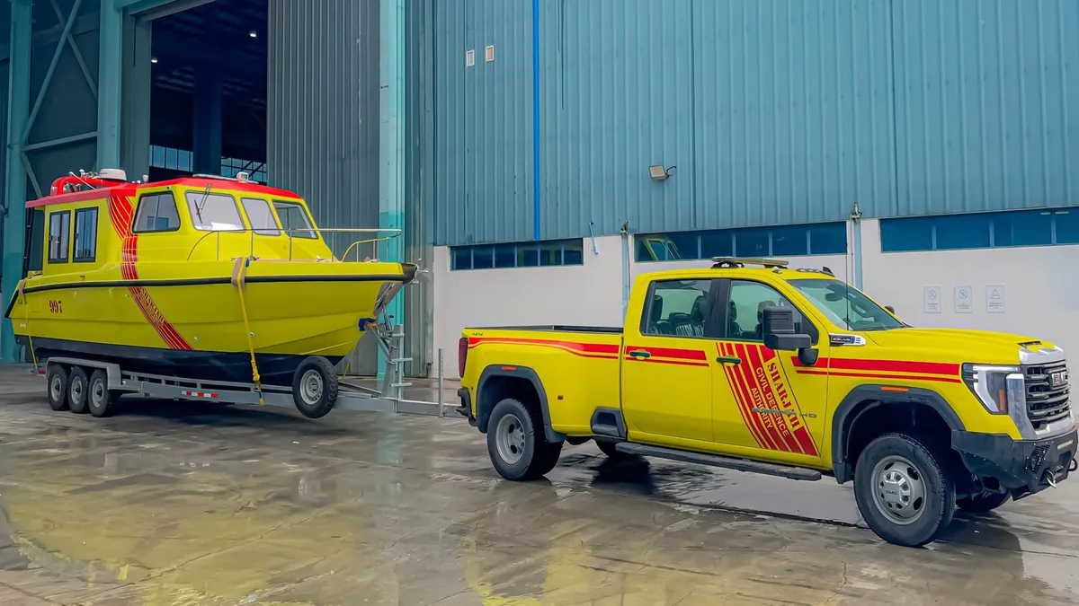 New vessels delivered to Sharjah Civil Defence for coastal operations.