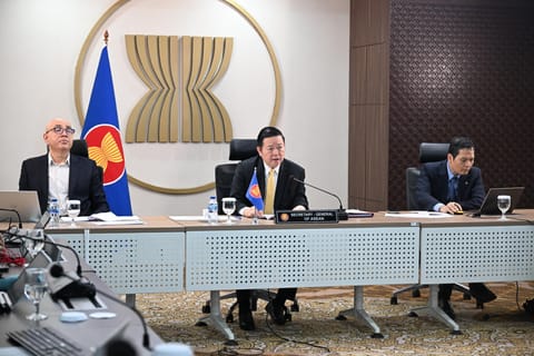 ASEAN leaders discussing supply chain security strategies.