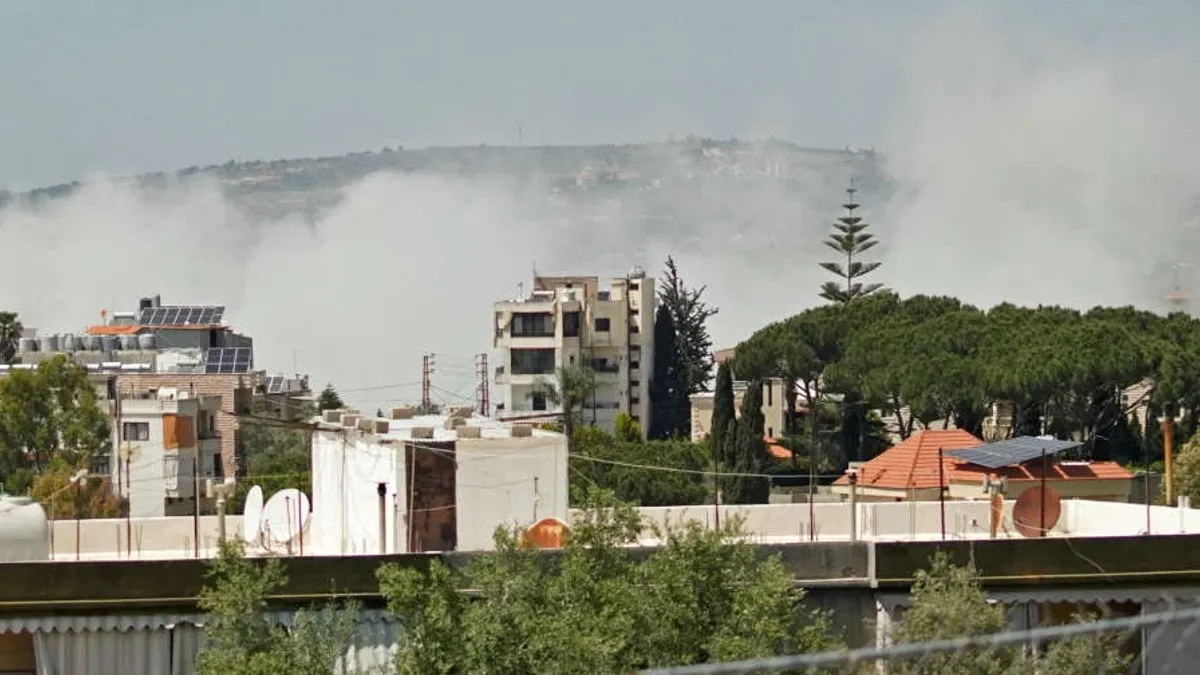 Destruction in Saksakiyeh following Israeli airstrike in southern Lebanon.