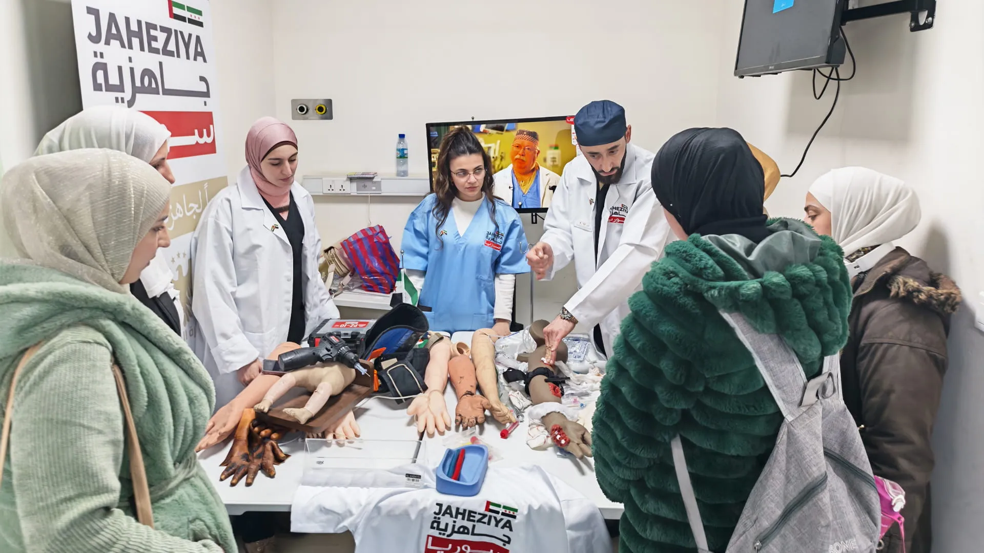 Healthcare professionals participating in training under the Jaheziya Syria Programme.