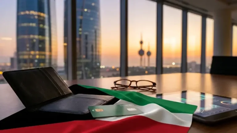 A view of Kuwait City skyline with expats in the foreground.