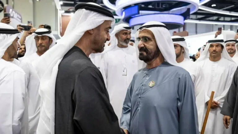 Sheikh Mohammed bin Zayed and Sheikh Mohammed bin Rashid at the Make in UAE 2026 event.
