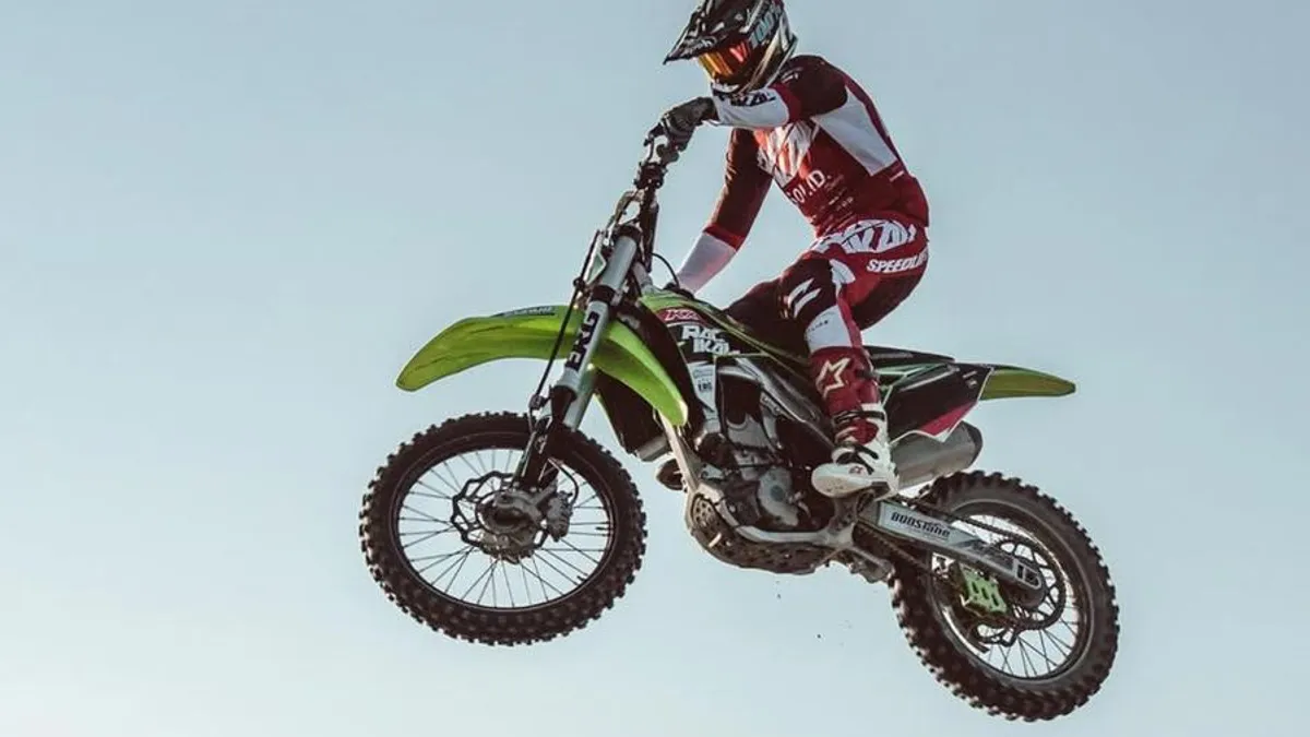 Motocross riders enjoying the new MotoDrome facility at Dubai Autodrome.