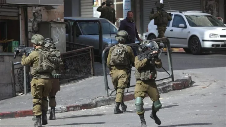 Scene of clashes in Nablus with Israeli forces and Palestinian youth.