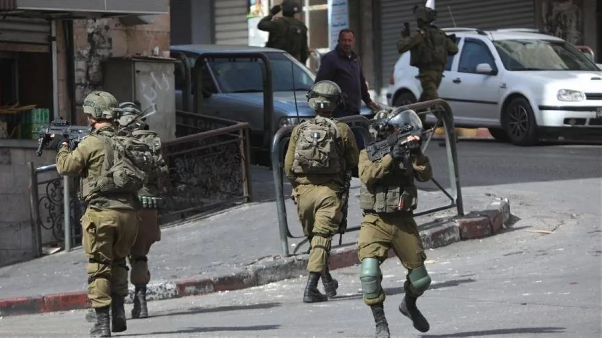 Scene of clashes in Nablus with Israeli forces and Palestinian youth.