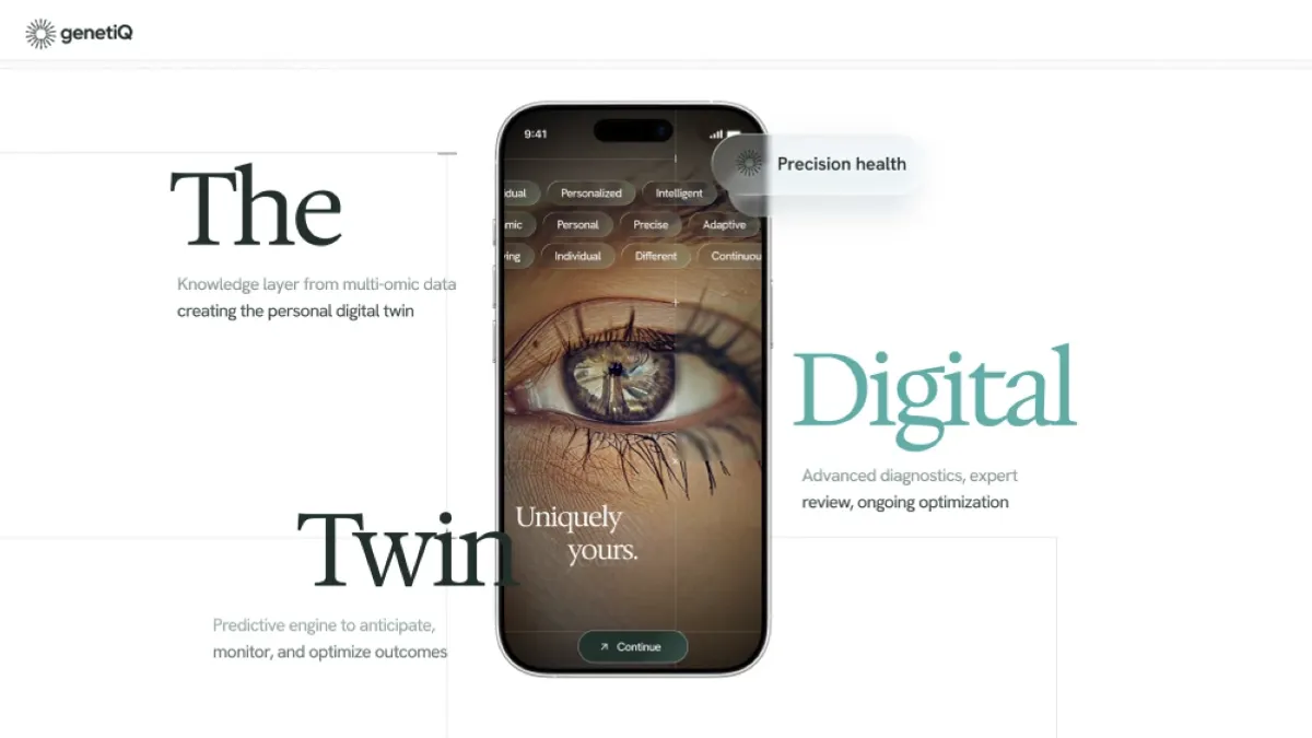 A conceptual image of a digital twin representing biological intelligence in healthcare.