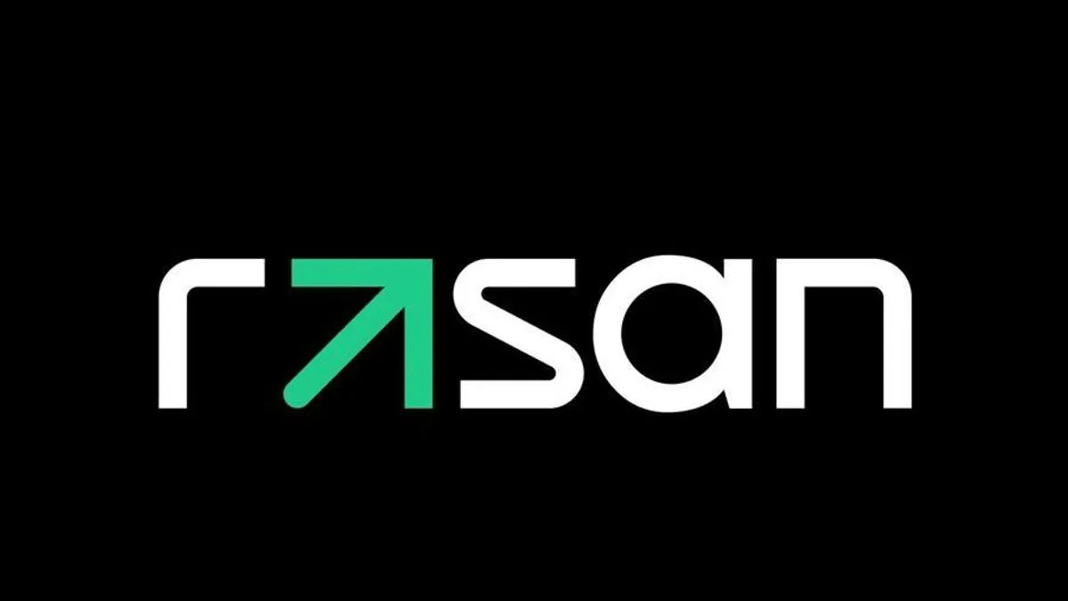 Rasan Information Technology Company logo with financial graphs in the background.
