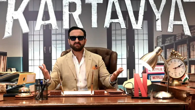 Saif Ali Khan at the trailer launch of the film 'Kartavya'.