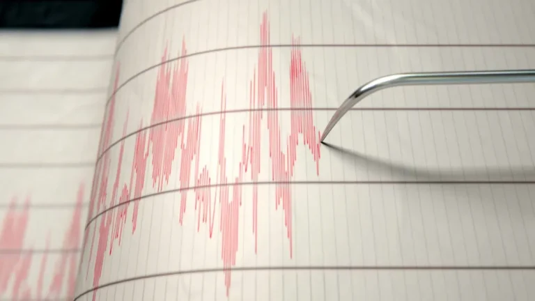 Seismograph readings showing seismic activity from the earthquake near San Julian.