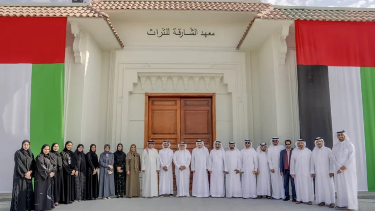 Participants engaging in cultural heritage activities at the Sharjah Heritage Institute.
