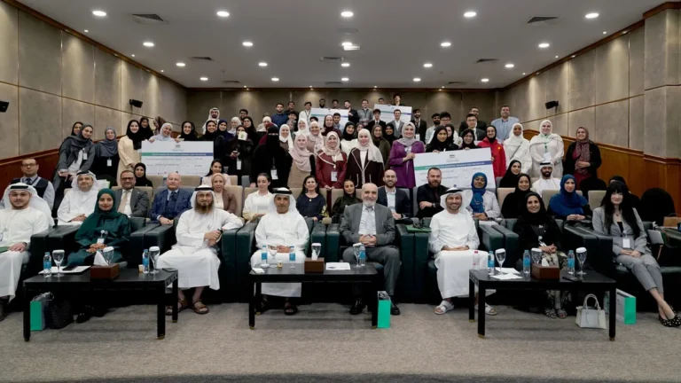Winners of the Youth Research and Innovation Award at the University of Sharjah ceremony.