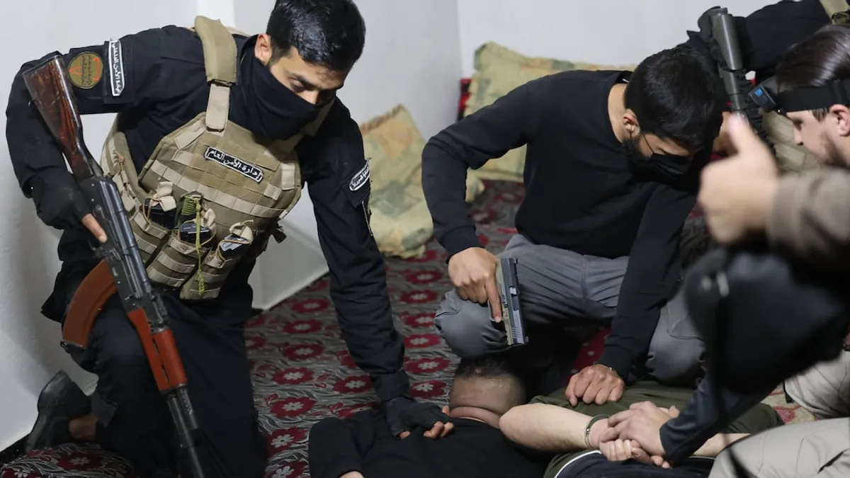 Syria's Interior Ministry reports on thwarted Hezbollah plot with seized weapons.