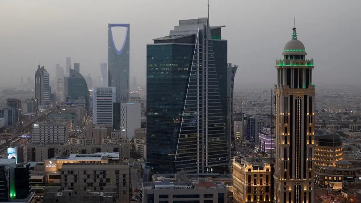 Construction progress on the Taif Road extension project in Riyadh.