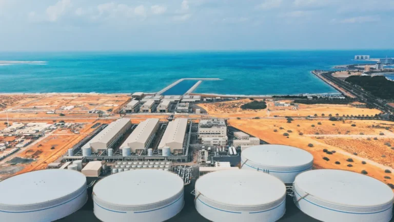 Construction site of the new desalination plant in Fujairah.