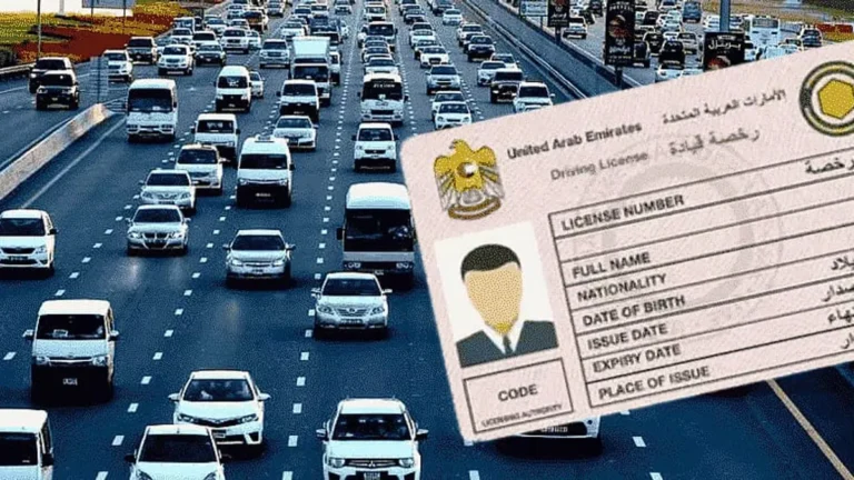 Traffic safety campaign poster for Gulf Traffic Week 2026 in the UAE.