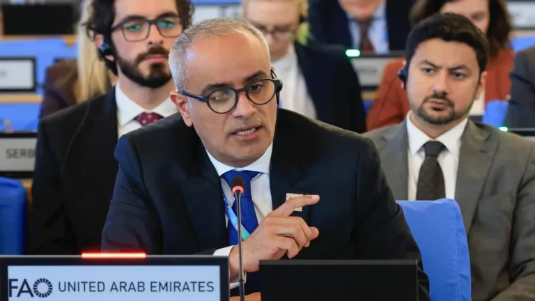 UAE officials discussing food security and global supply chains.