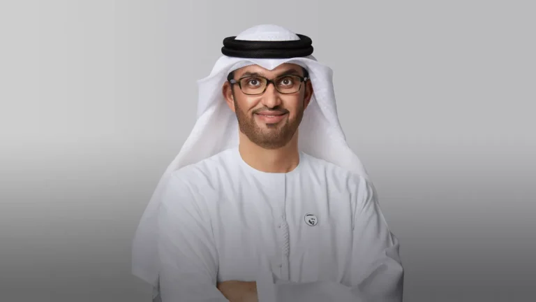 UAE Minister of Industry and Advanced Technology speaking at the 'Make in the UAE' event.