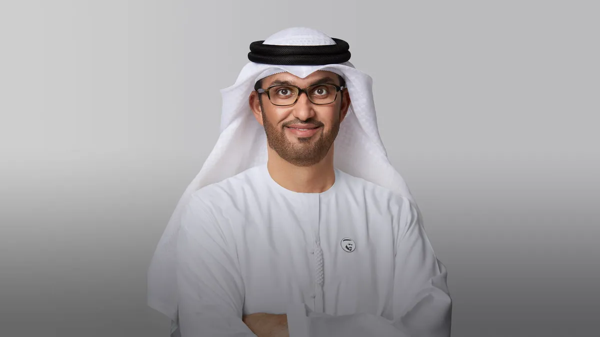 UAE Minister of Industry and Advanced Technology speaking at the 'Make in the UAE' event.
