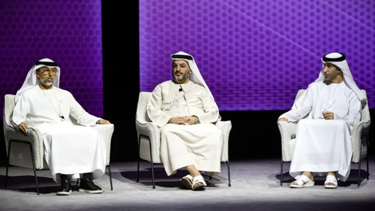 UAE leaders speaking at the Make it in the Emirates 2026 event.