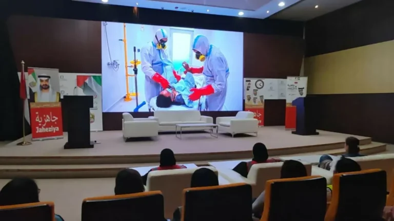 Emirati healthcare professionals at the UAE Medical Forum in Abu Dhabi.