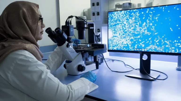 Medical professionals at the Abu Dhabi Stem Cells Centre working on regenerative therapies.